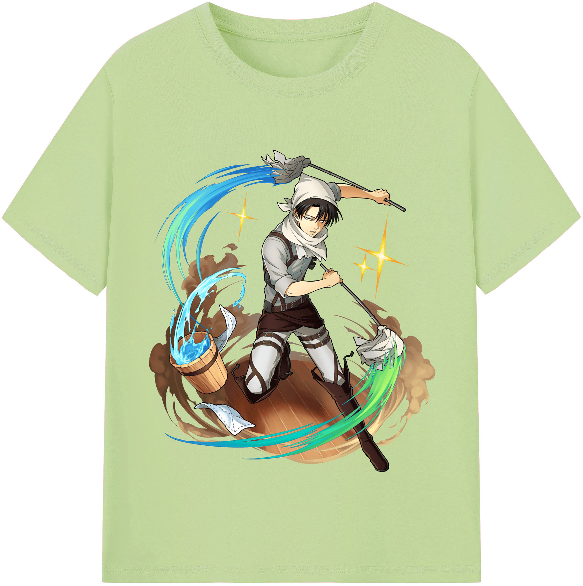 （画像用） 進撃の巨人 リヴァイ·アッカーマン Attack on Titan Levi Ackerman 綿100％半袖Tシャツ（フロントプリント）